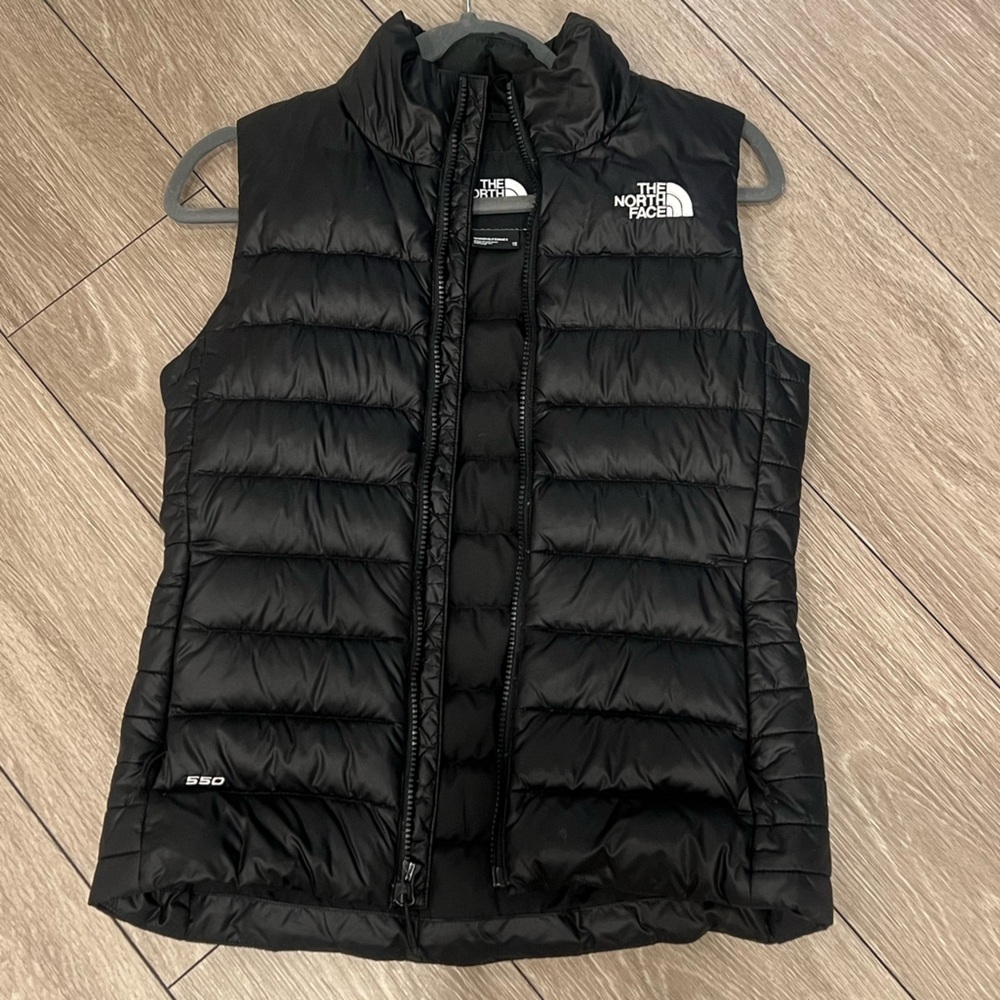 The North Face Black Puffer Vest Full Zip Logo Embroidered Women’s XS